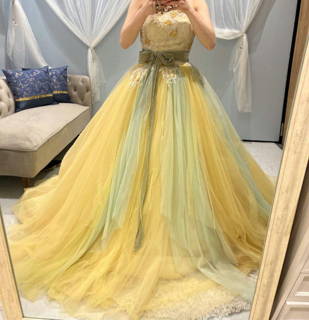 カラードレス　イエローグラデーションドレス