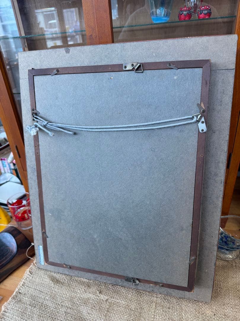 s*a様 花瓶のバラ 油彩画 金色フレーム付き