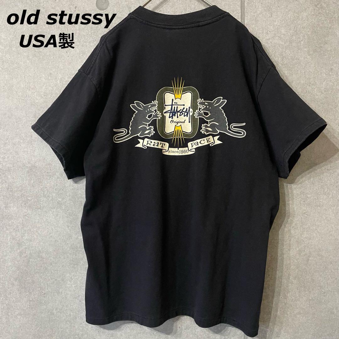 90s OLD STUSSY ロゴTシャツ 紺タグ USA製 90s old stussy tシャツ 紺