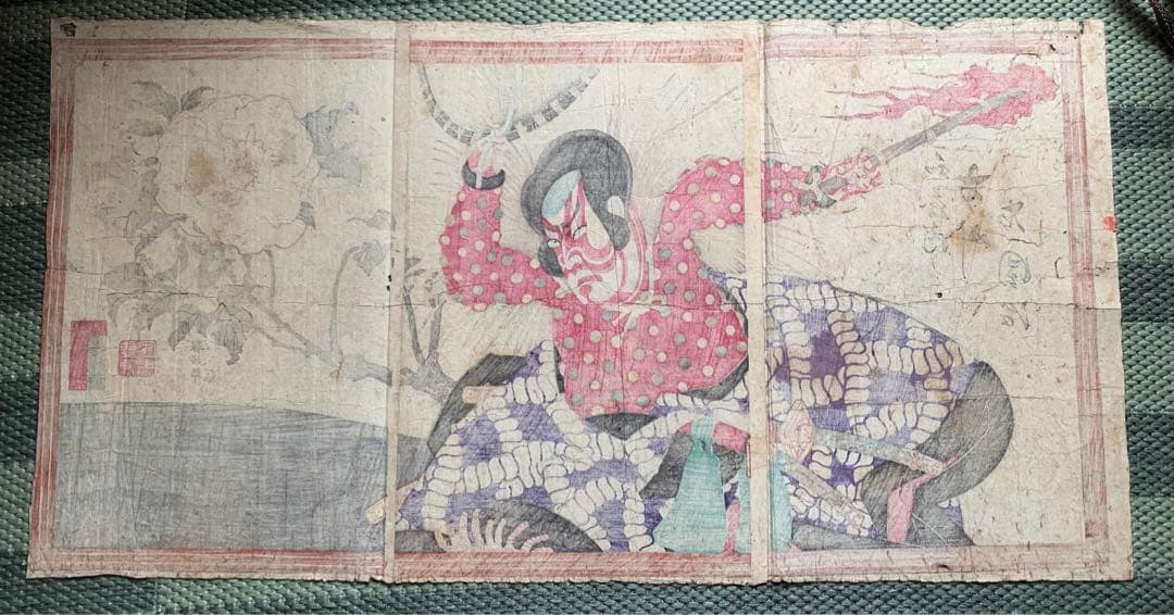 豊原國周筆 国周 江戸期 市川右団治 歌舞伎 浮世絵 錦絵