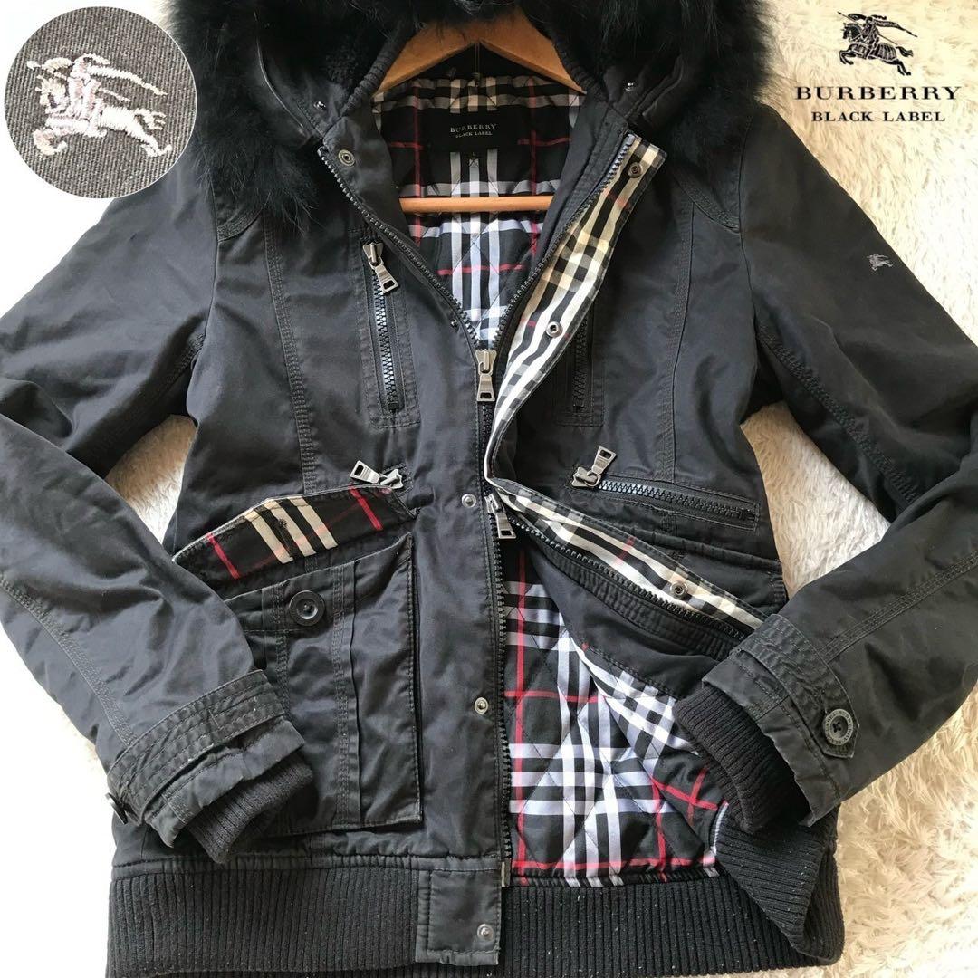 美品】BURBERRY BLACK LABEL ダウンジャケット バーバリー ブラック