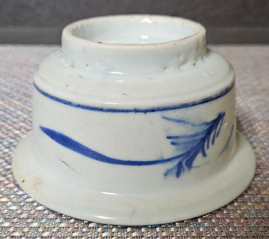 中国古美術　中国古陶磁器　古玩　明朝末期～清朝初期　青華　古染付　金魚図　広口鉢