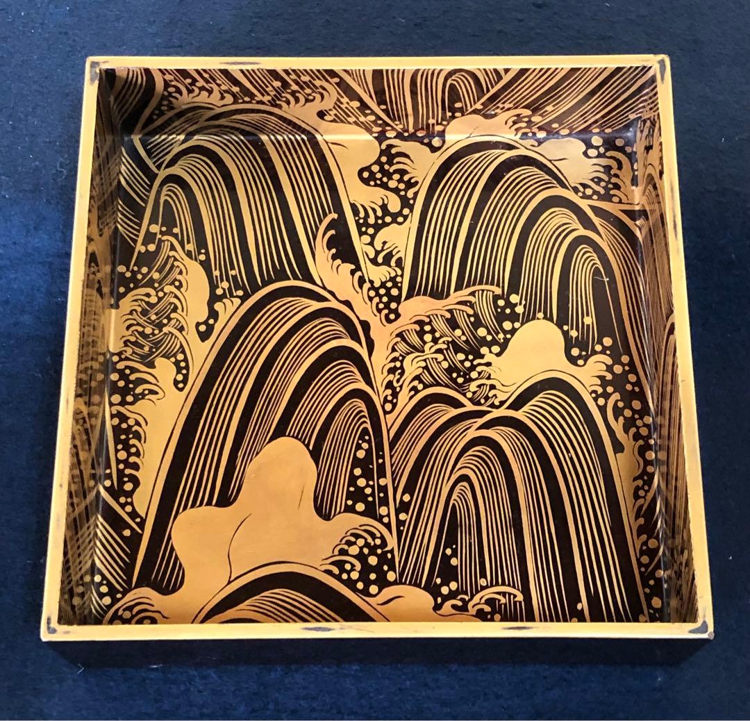 《レ》時代 内蒔絵 五段重 重箱 木製漆器 木箱　251117え2