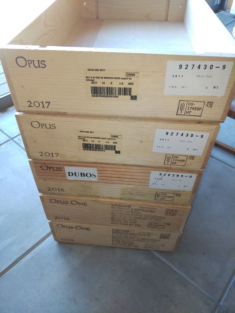 オーパスワン 木箱5個セット OPUS ONE (空箱) 2025年最新】オーパスワン