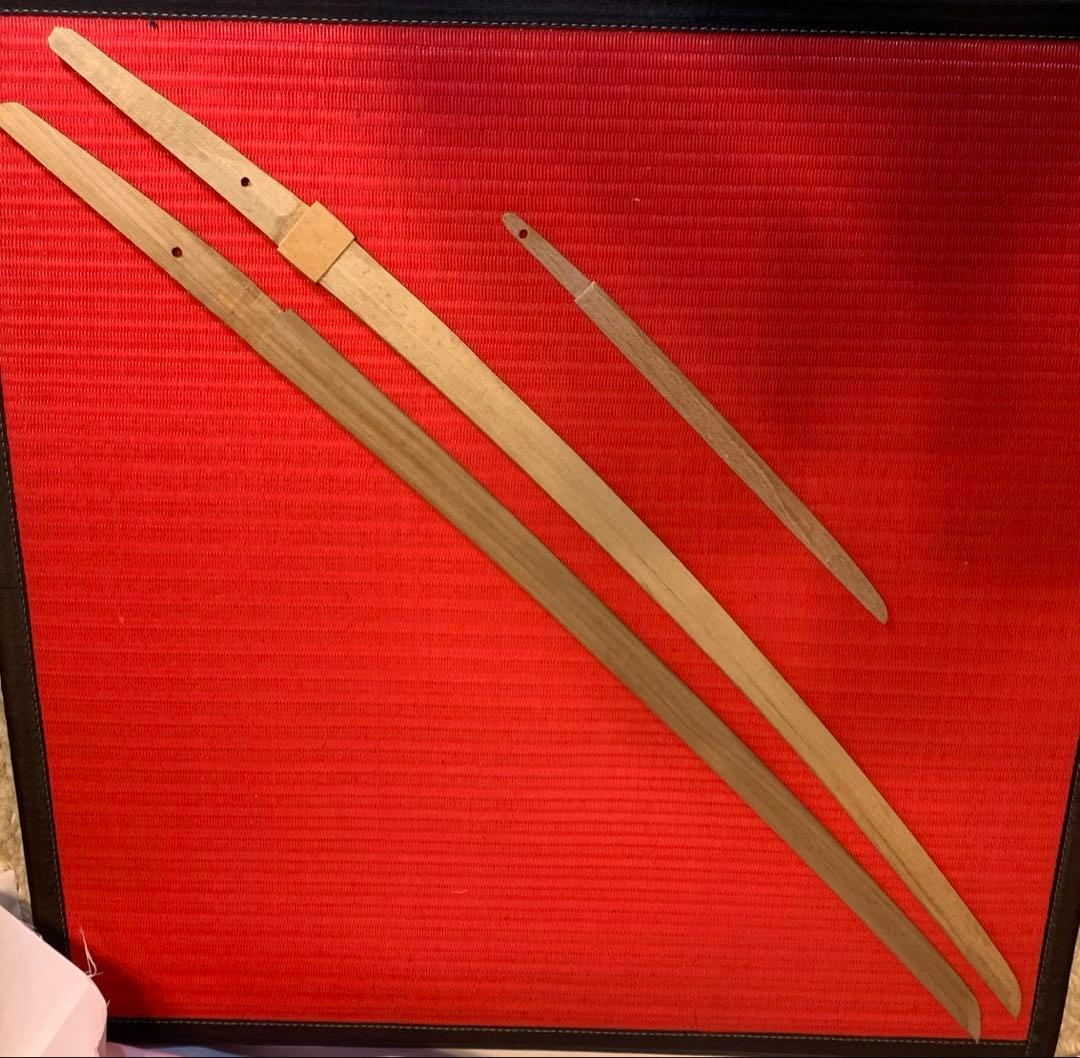 Kouichi 軍刀革鞘、継木木刀