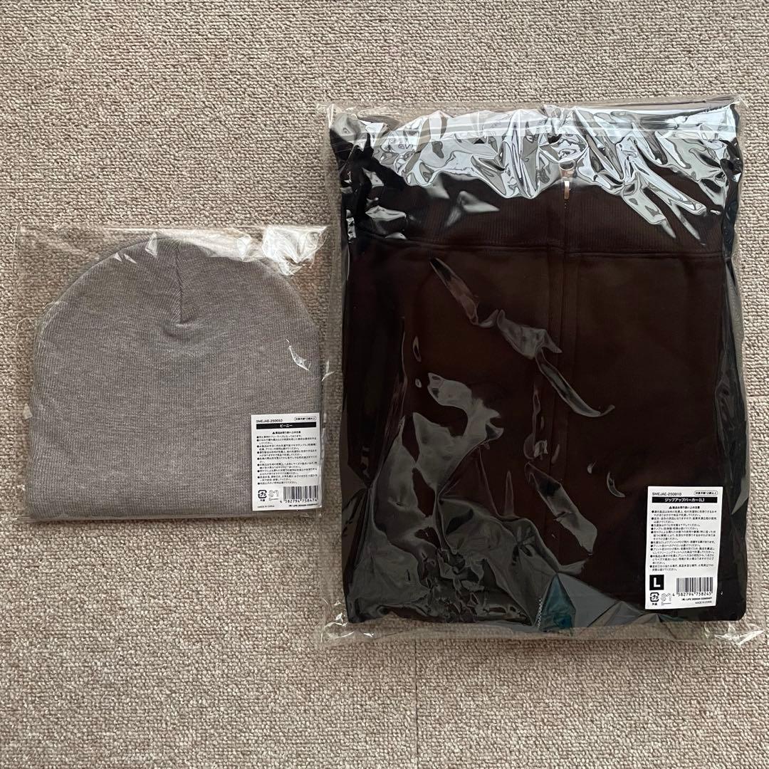 aespa ジップアップパーカーL & ビーニー セット