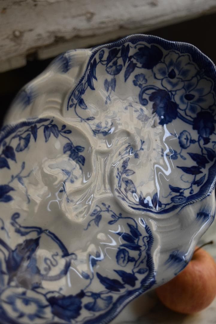 フランス19世紀 クレイユモントロー ラヴィエ皿 フローラ アンティーク