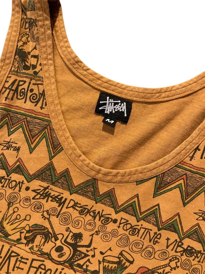 OLD STUSSY IRIE BAND 総柄タンクトップ ラスタTOM TOM