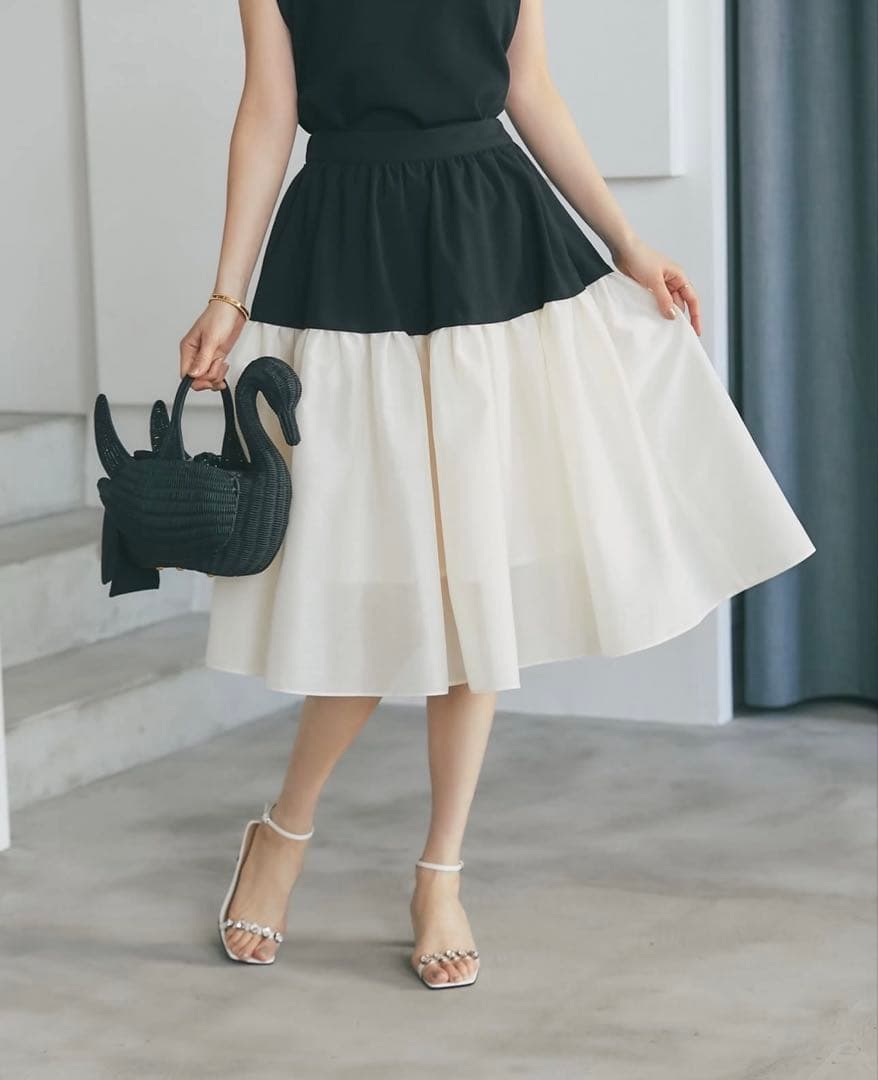 【新品タグ付き】セブンテン　リネンライクxシアースカート　S