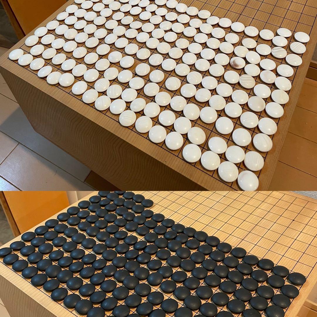 囲碁盤セット　厚み20.5cm 桐箱付き