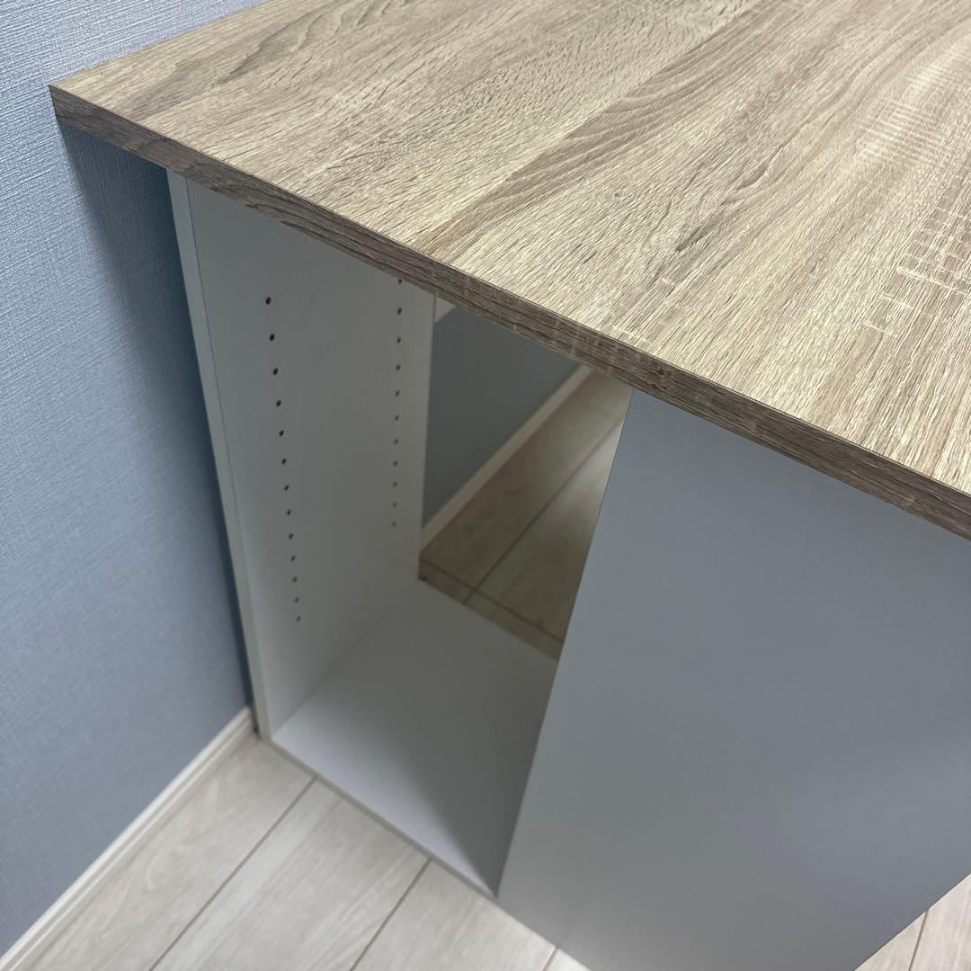 LOWYA(ロウヤ)パソコンデスクL字型、幅100cm、オーク/ホワイト