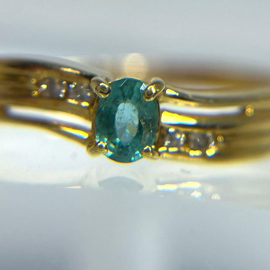 最終値引き66.パライバトルマリン ダイヤ K18 ジュエリーマキ リング