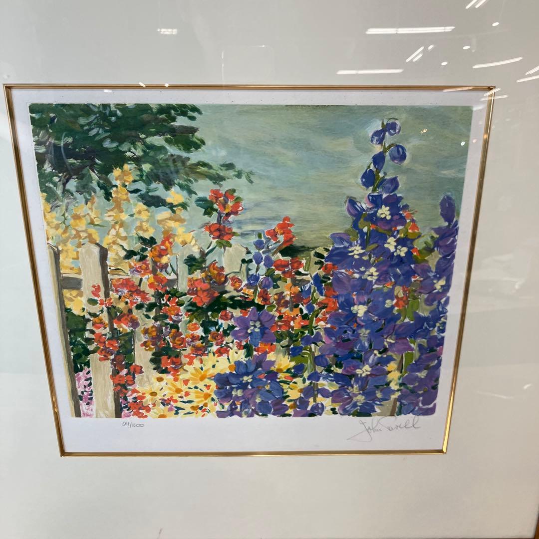 John Powell ジョンポーウェル 庭園の花 アートポスター 額付き