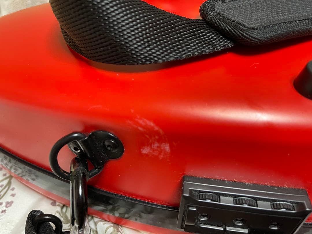 おまけ付きbam 赤 バイオリンケース半月型4/4