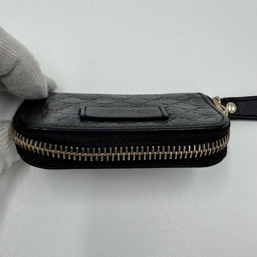 GUCCI グッチ マイクロシマ レザー ラウンドジップ ケース 男女兼用