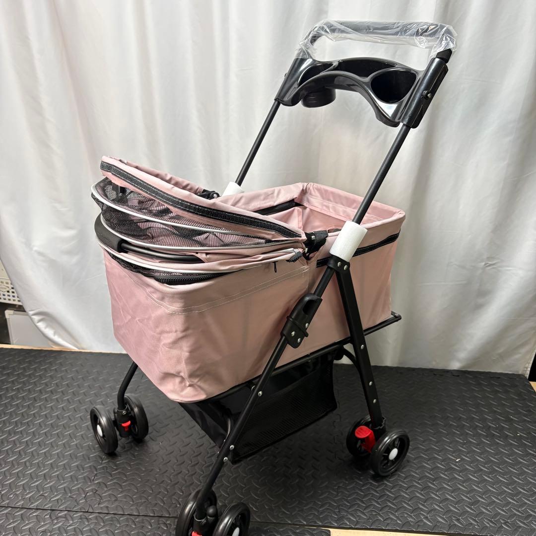 未使用　ペットカート　ピンク バギー　分離式　360度 楽天市場】分離式 ペットカート 軽量 フルオープン ペットバギー