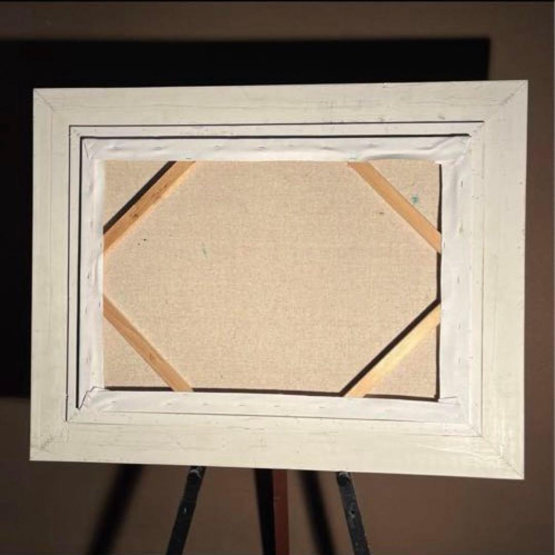 ★特秀作★ 手書き油絵 モネ 睡蓮の池 黄金色(大)額付 絵画 油彩画