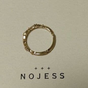 【美品】NOJESS K10 レース ダイヤモンド ピンキーリング 3号