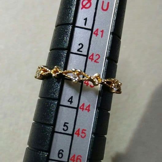 【美品】NOJESS K10 レース ダイヤモンド ピンキーリング 3号