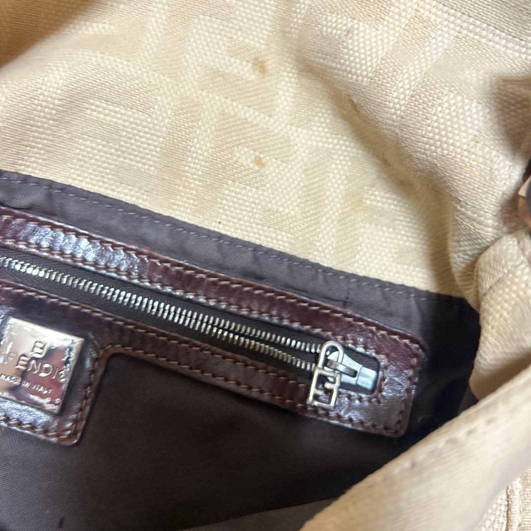 Fendi ベージュキャンバス ズッカ ハンドバッグ
