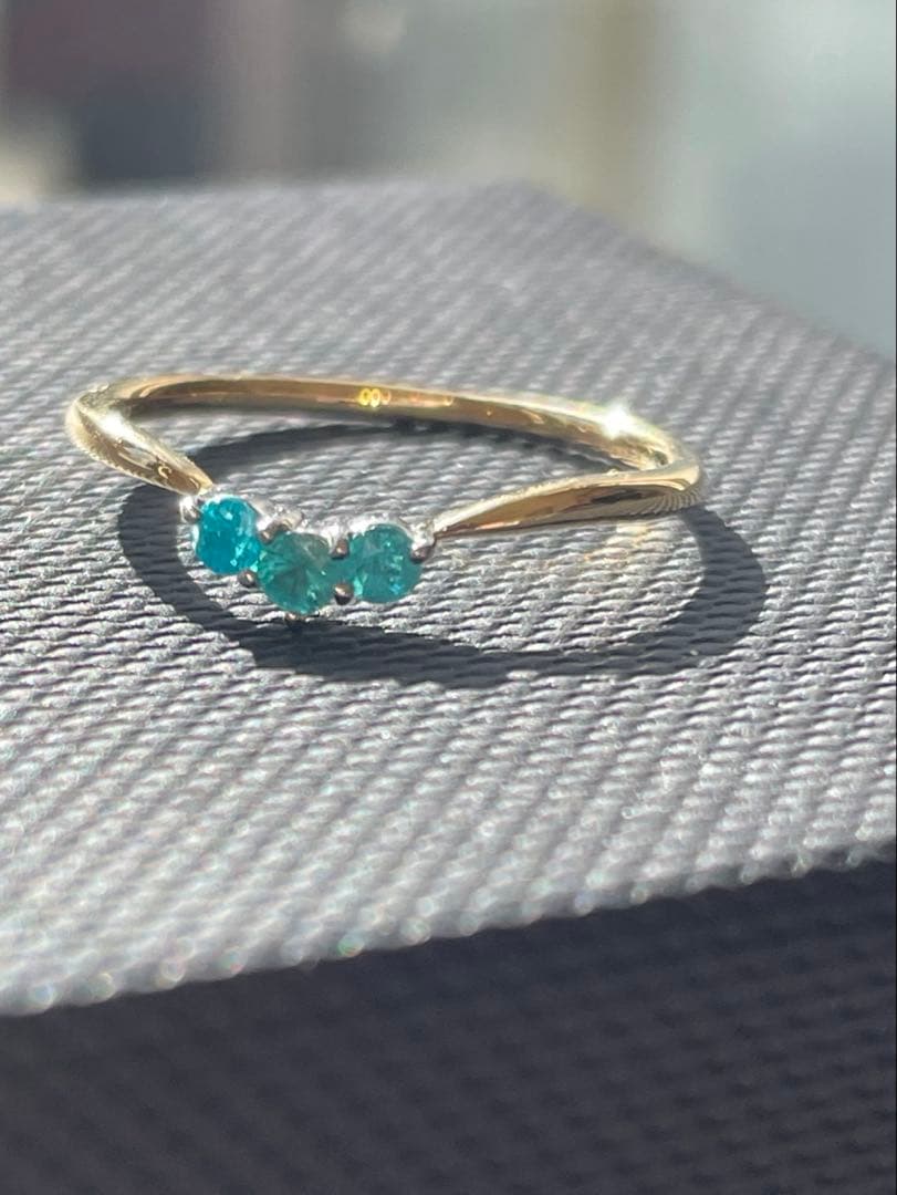 パライバトルマリンpt900、k18リング