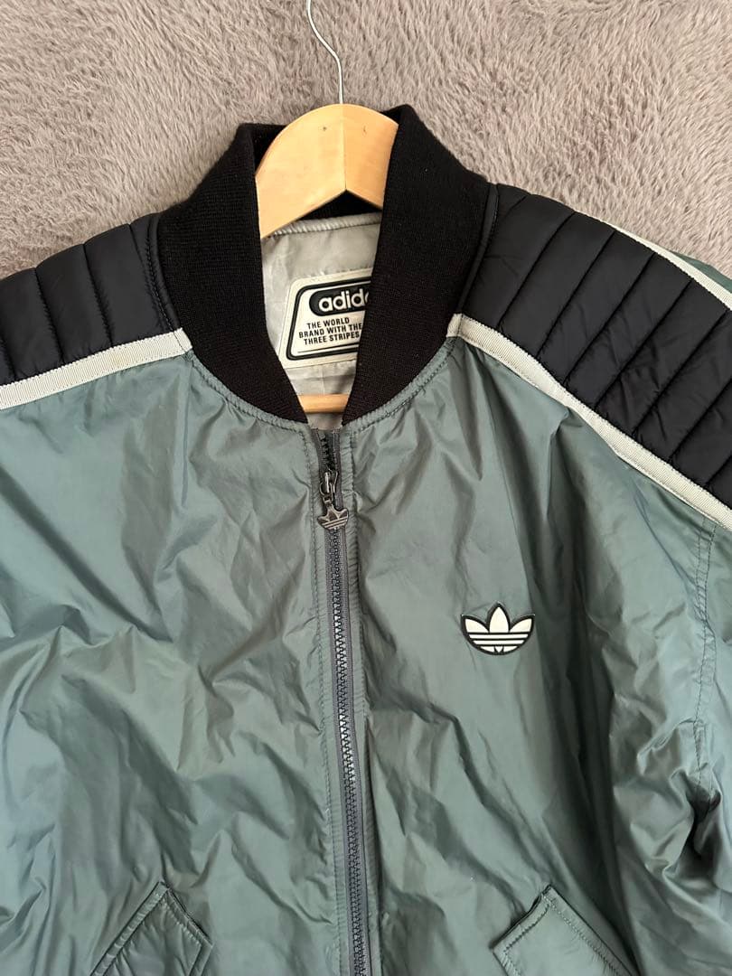 80s adidas ミリタリー ボンバー ジャケット レーシング カーキ 80年代