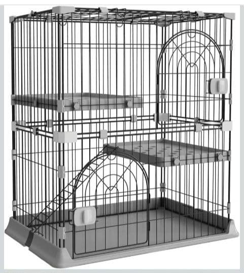 二段タイプ キャットケージ 組み替え自由 RAKU 猫 ケージ キャットケージ 1段 2段 3段組み替え自由 161×83*60cm