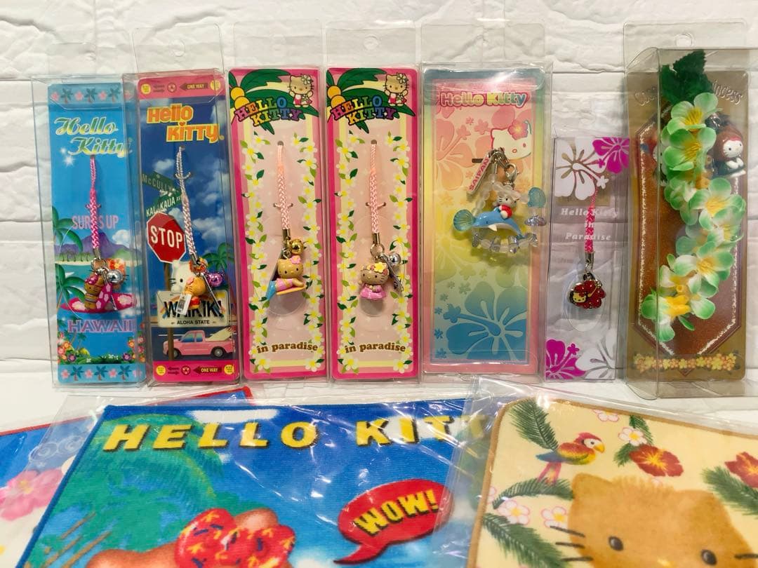 公*o様 希少レア　ご当地　日焼けキティ　ハワイ　海　根付　ミニタオル　☆まとめ