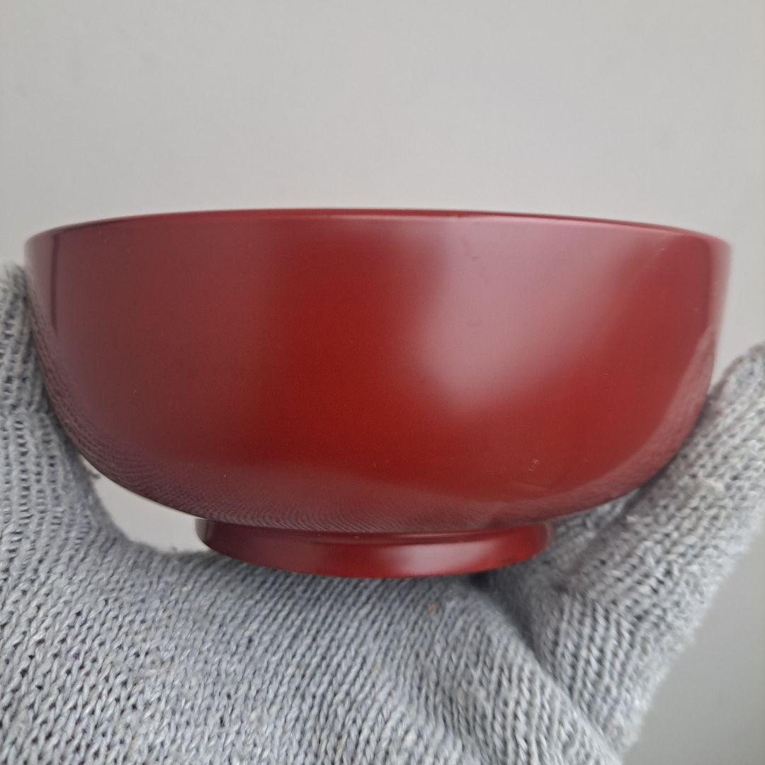【越前漆器　地の粉\"スープ椀】天然木製　溜/古代朱色　未使用品