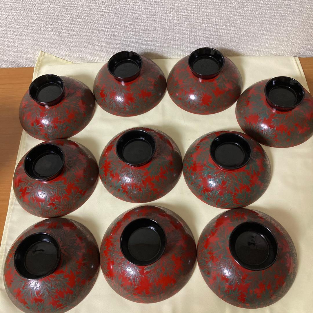 輪島塗り　蓋付き椀 10客セット