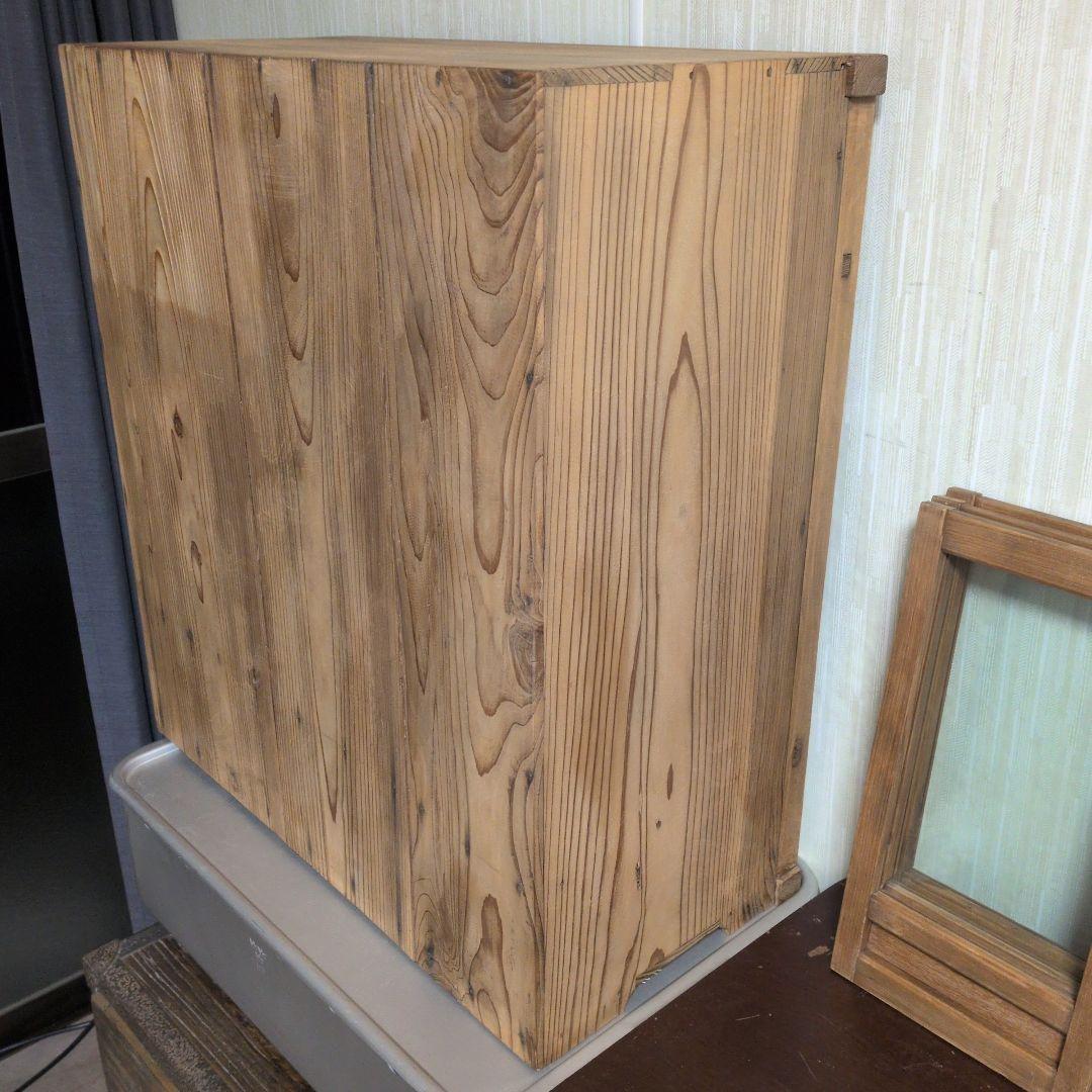 ブロカント古道具ビィンテージキャビネット ガラス扉付き