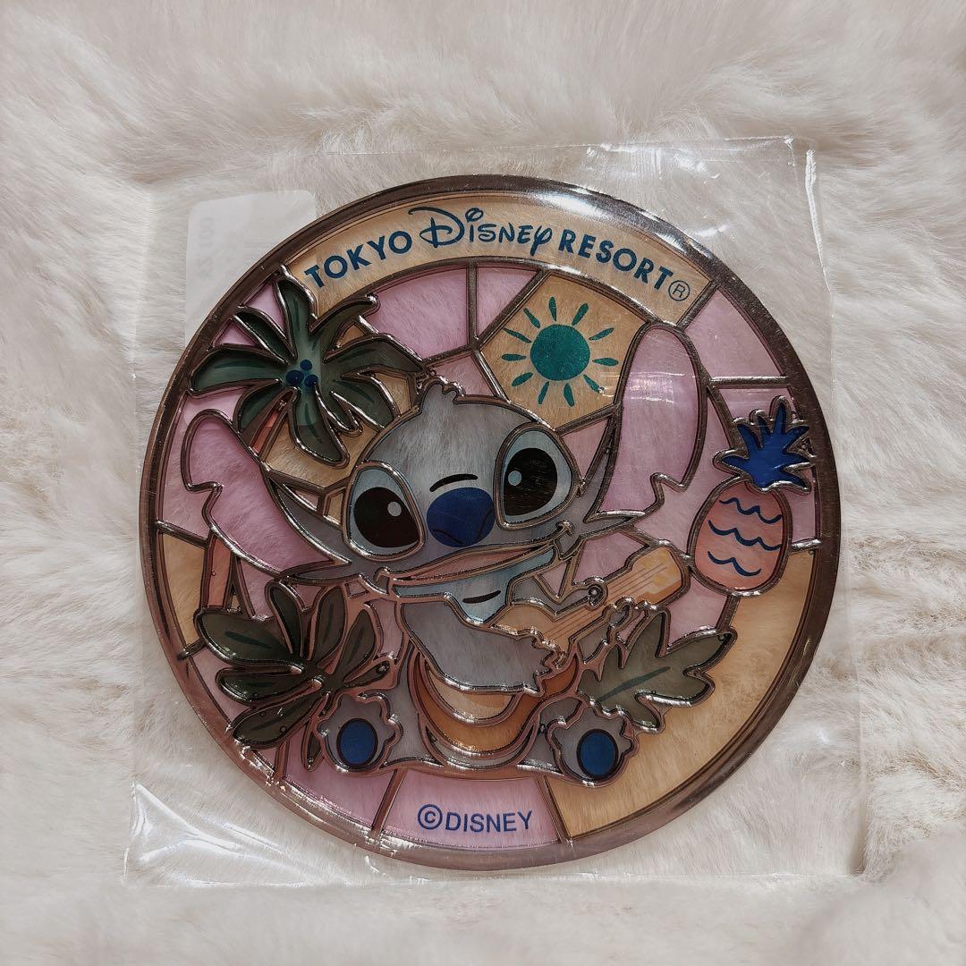 ディズニーリゾート ガラス ステンドグラス コースター スティッチ