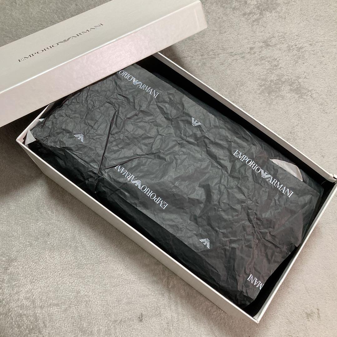 【新品】エンポリオアルマーニ レザー ビジネスシューズ 9 BK ウィングチップ