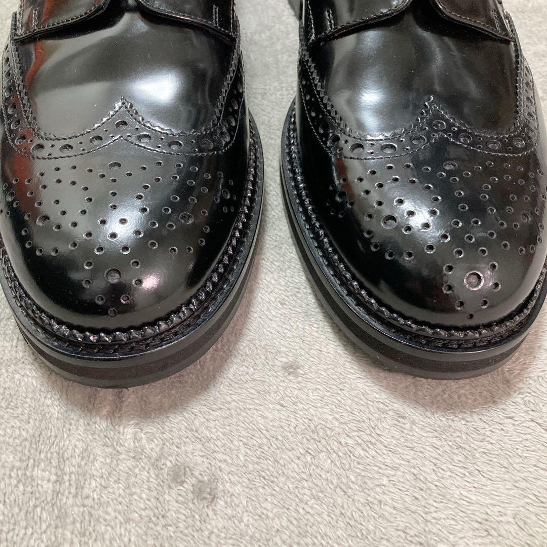 【新品】エンポリオアルマーニ レザー ビジネスシューズ 9 BK ウィングチップ