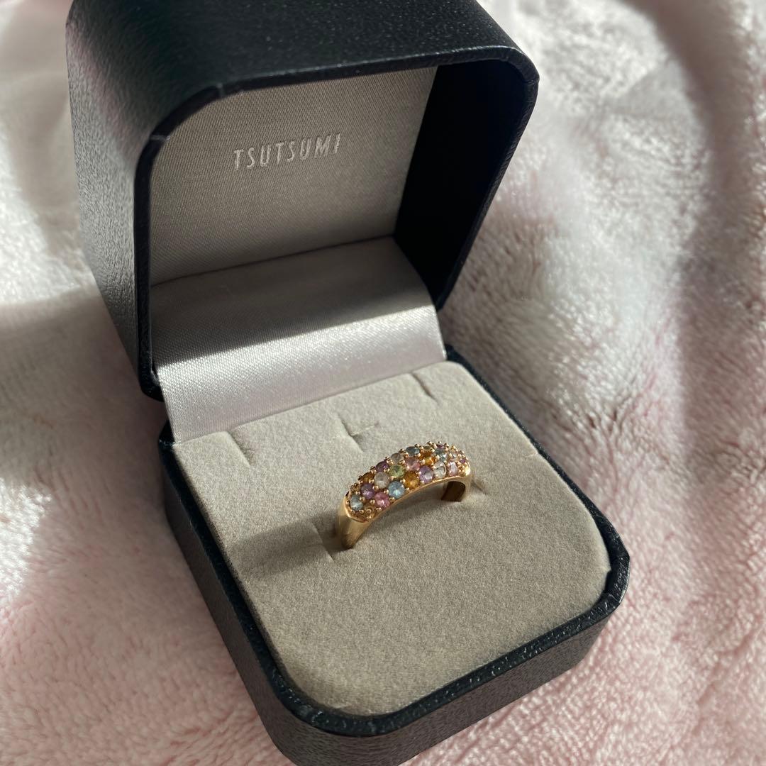 本日までラストタイムセール【美品】ツツミK10イエローゴールドパヴェリング