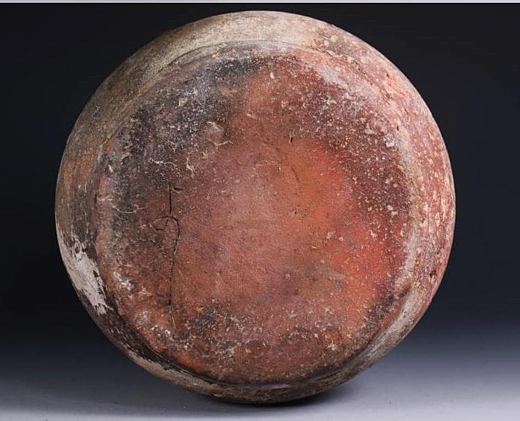 古備前 江戸後期 耳付窯変瓢水指 M323