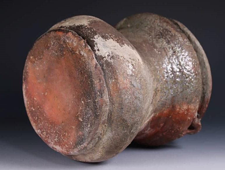 古備前 江戸後期 耳付窯変瓢水指 M323