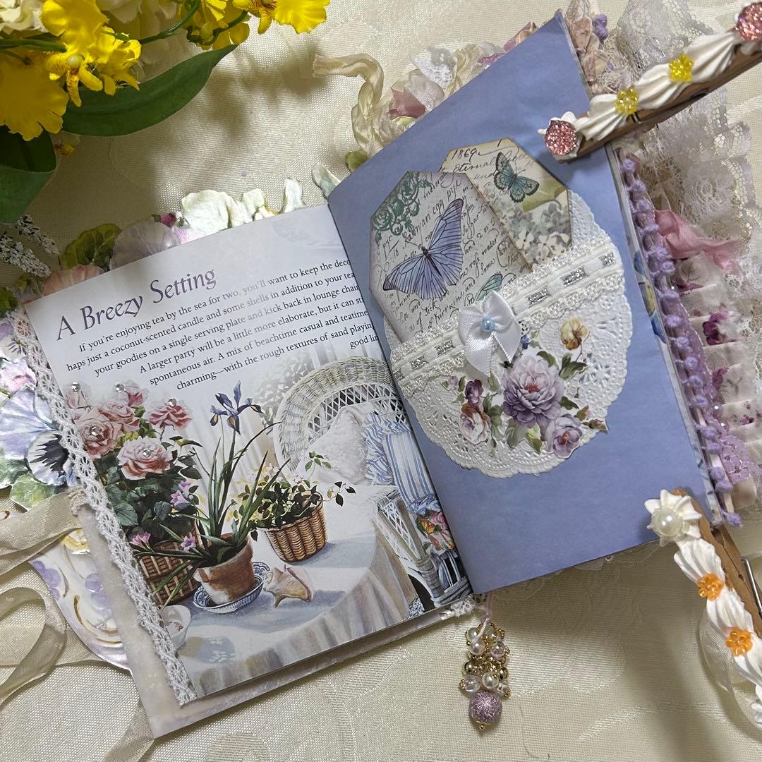 薔薇とレースのジャンクジャーナル・雑記帳　パンジー　For Ynu