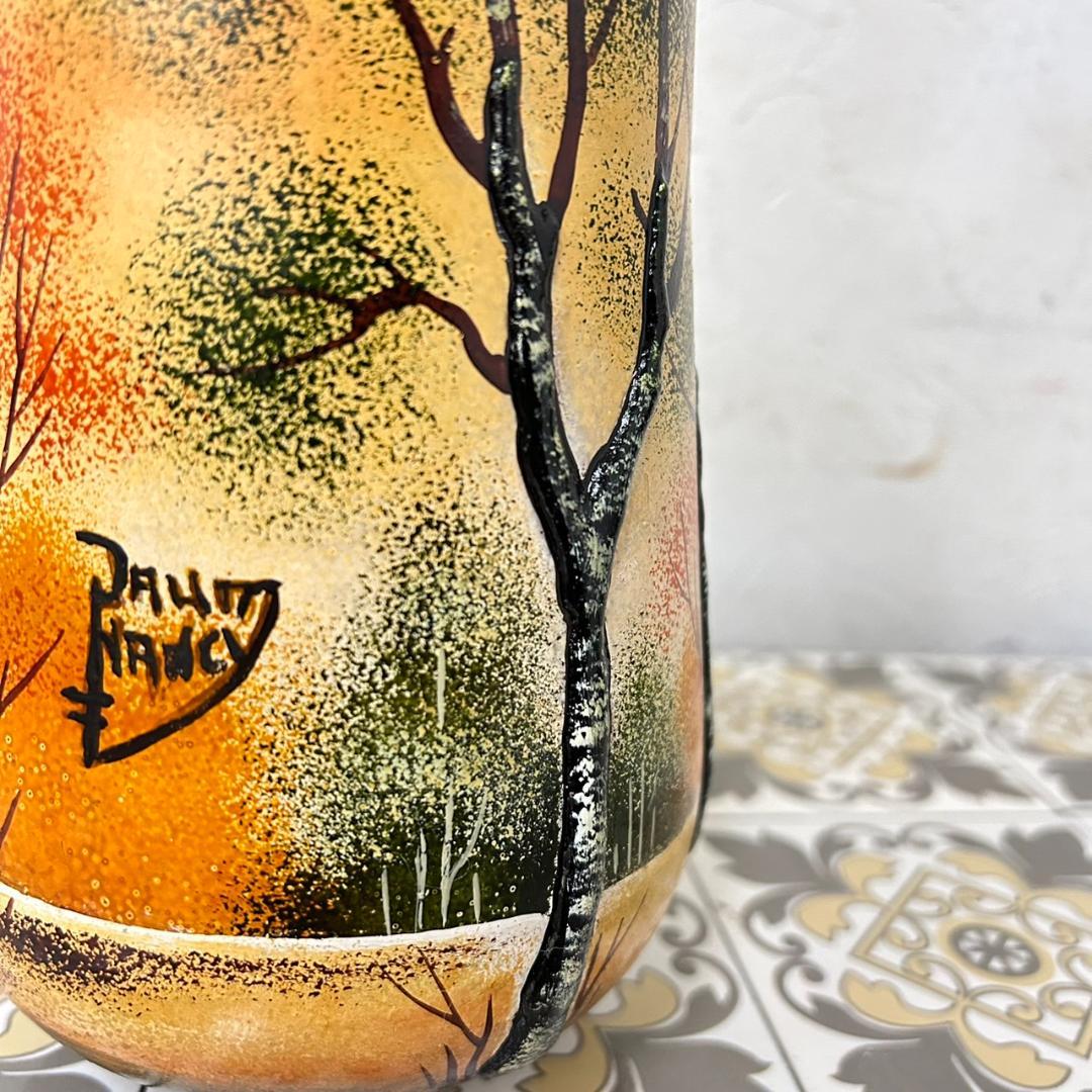 ドームナンシー 筒型 花瓶 高さ18cm 被せガラス アンテルカレール 幹