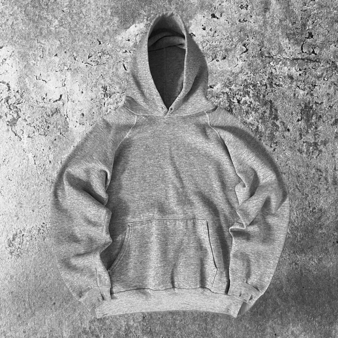 80s Hanes ヘインズ　ヴィンテージ　パーカー　グレー　ラグラン　古着