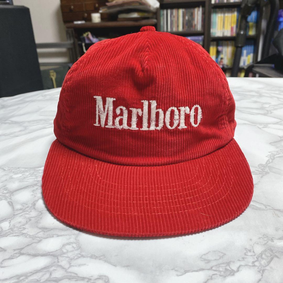 90s マルボロ marlboro キャップ コーデュロイ レッド 帽子 赤
