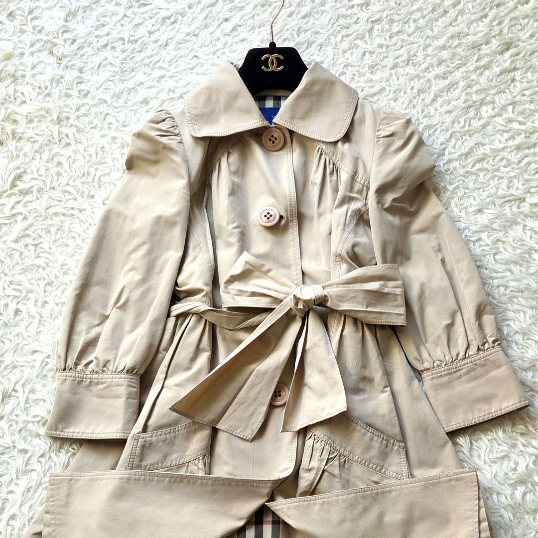 バーバリーブルーレーベル 大人可愛い フレアコート ノバチェック