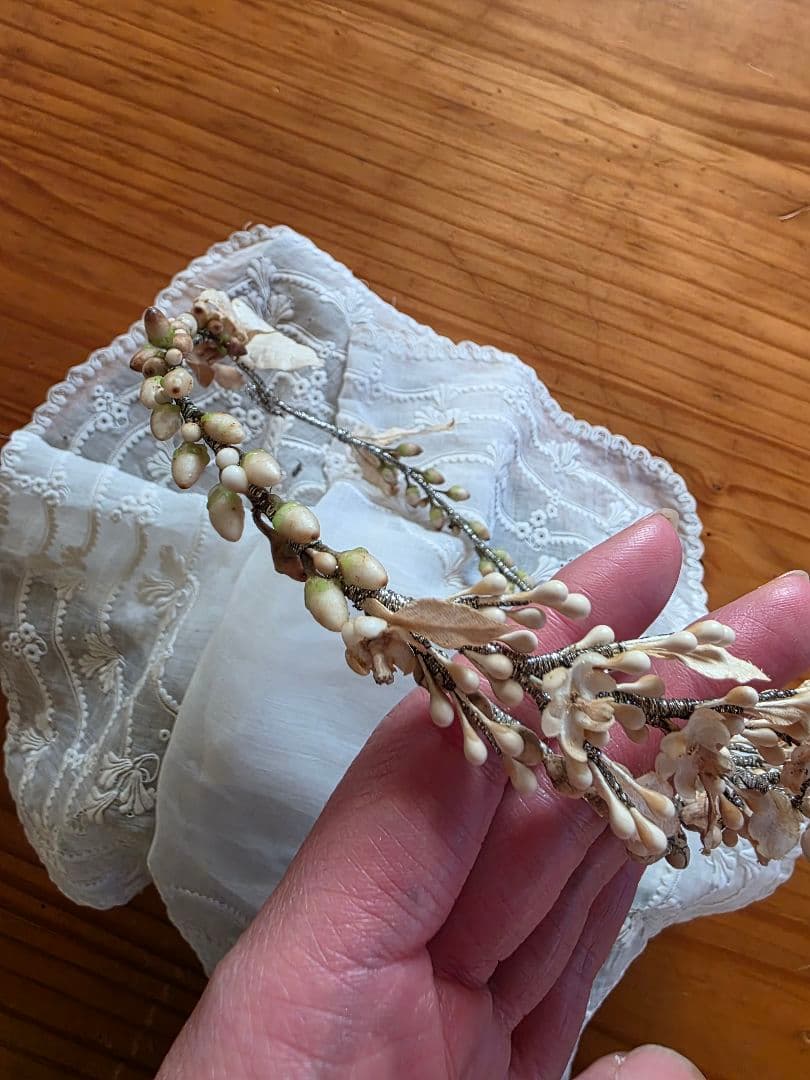 フランスアンティーク ワックスフラワー ティアラ マリアージュ