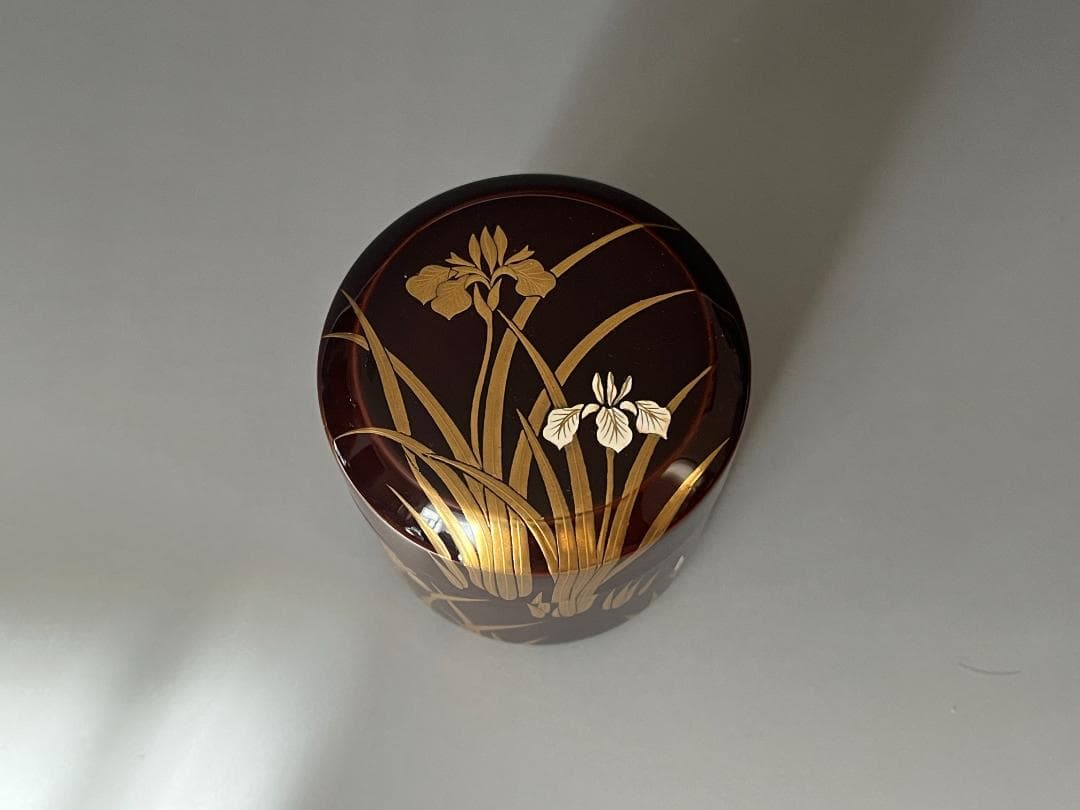 堀内宗完書付 菖蒲蒔絵 雪吹 宗尹作 茶道具 薄茶器 表千家