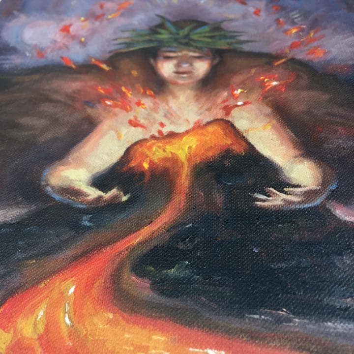 ペレ 手描き油絵 オリジナル 原画