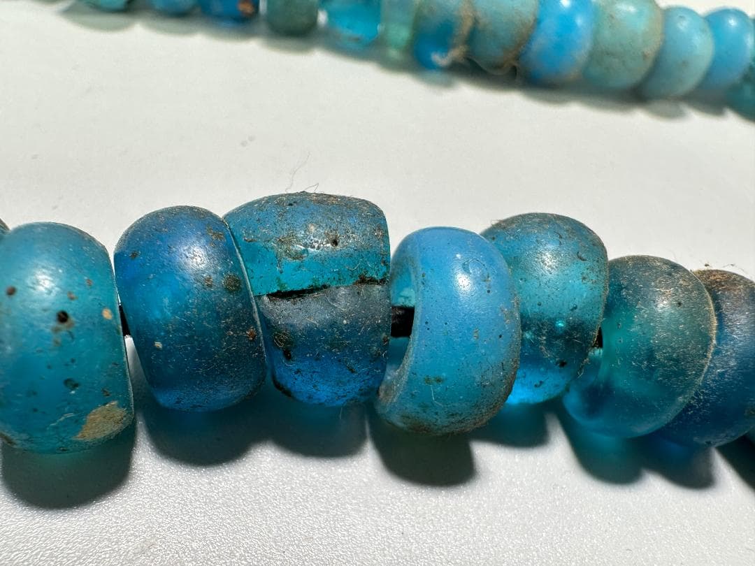 アイヌ美術 タマサイ 首飾り 念珠 アイヌ 時代品 とんぼ玉 ガラス玉