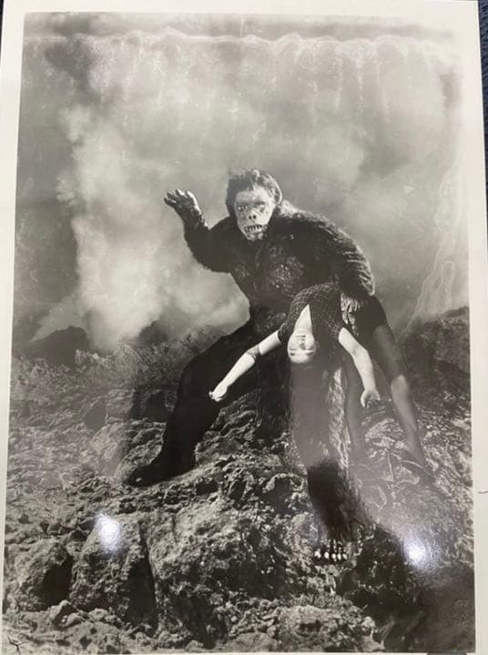 超特大150cm『獣人雪男』額縁フレーム付映画ポスター1955東宝映画