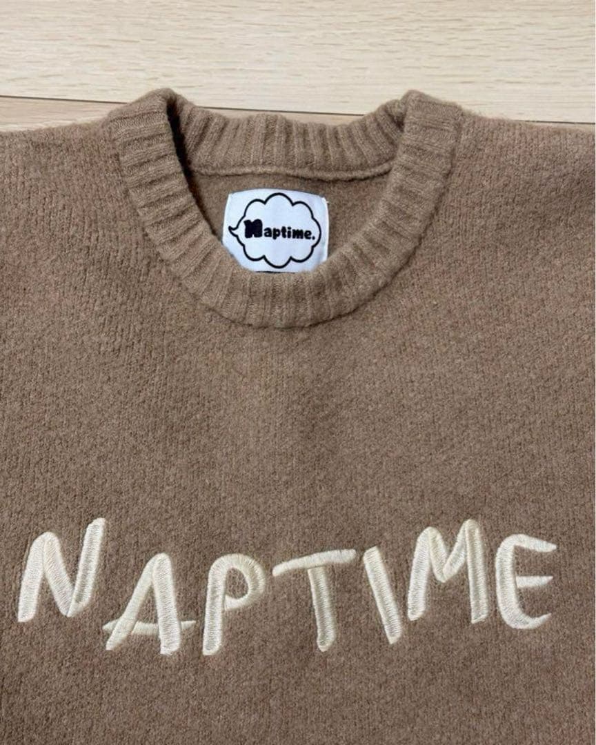 NAPTIME ベージュ オーバーサイズニット