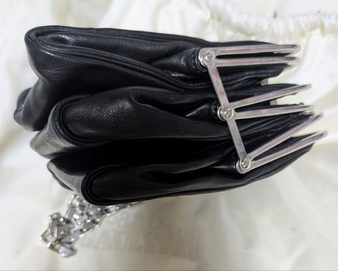 JeanPaul GAULTIER レザー３連クラッチ チェーンショルダーバッグ