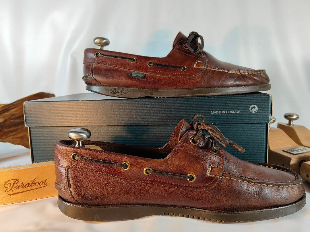 【Vintage】PARABOOT　正規品　高級革靴　本革デッキシューズ　バース